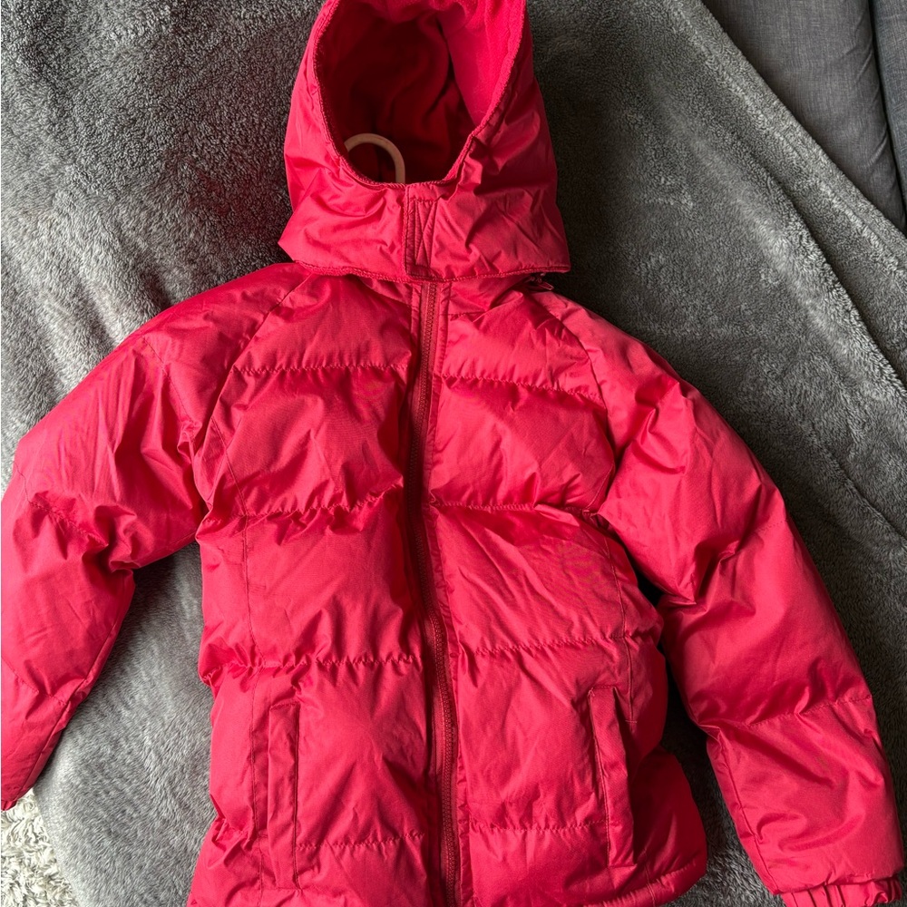 Bold Red Quilted Puffer Coat with Hood